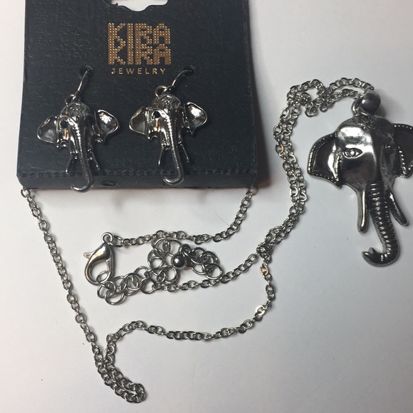 ELEPHANT NECKLACE AND EARRINGS - Picture 2 of 3